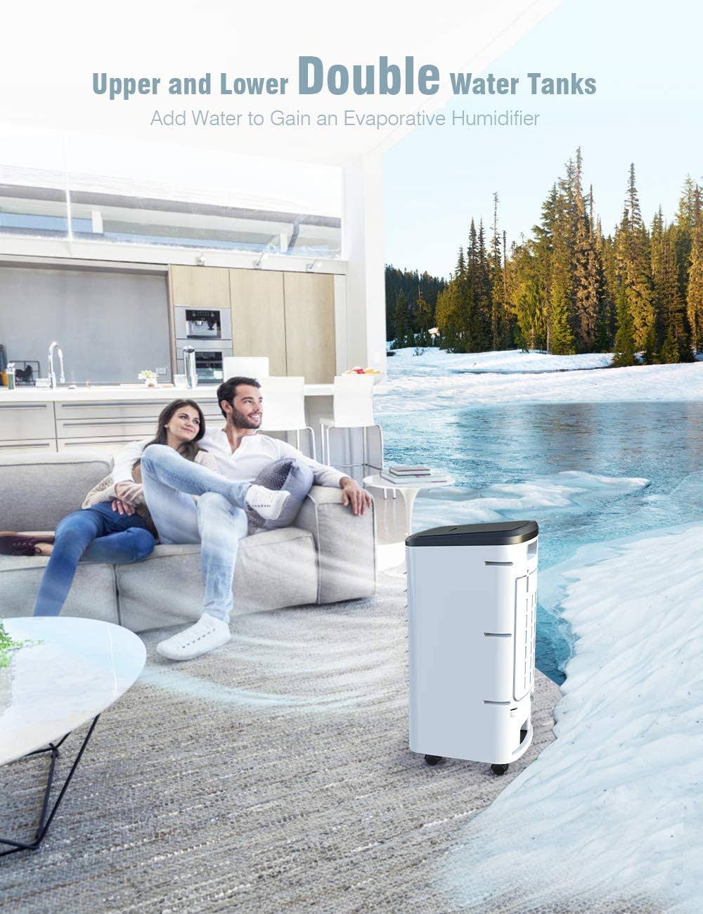 3-in-1 Evaporative Air Cooler with Ice Box, 12H Timer & Remote Control Z939764