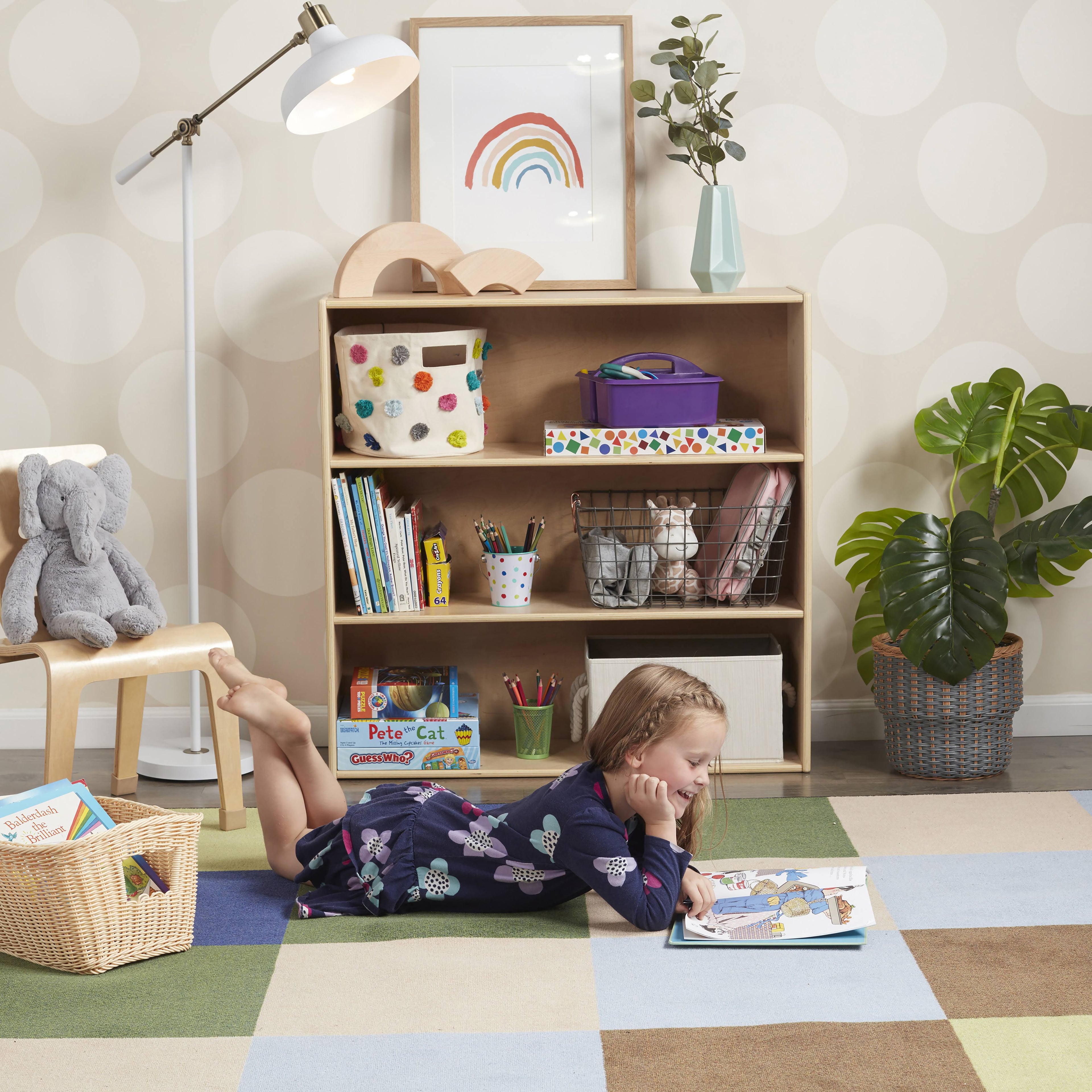 Birch 3-Shelf Storage Cabinet with Back 36in H A652