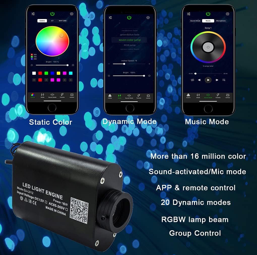 Bluetooth Fiber Optic Light Kit with Remote Control Pack of 2 X366178
