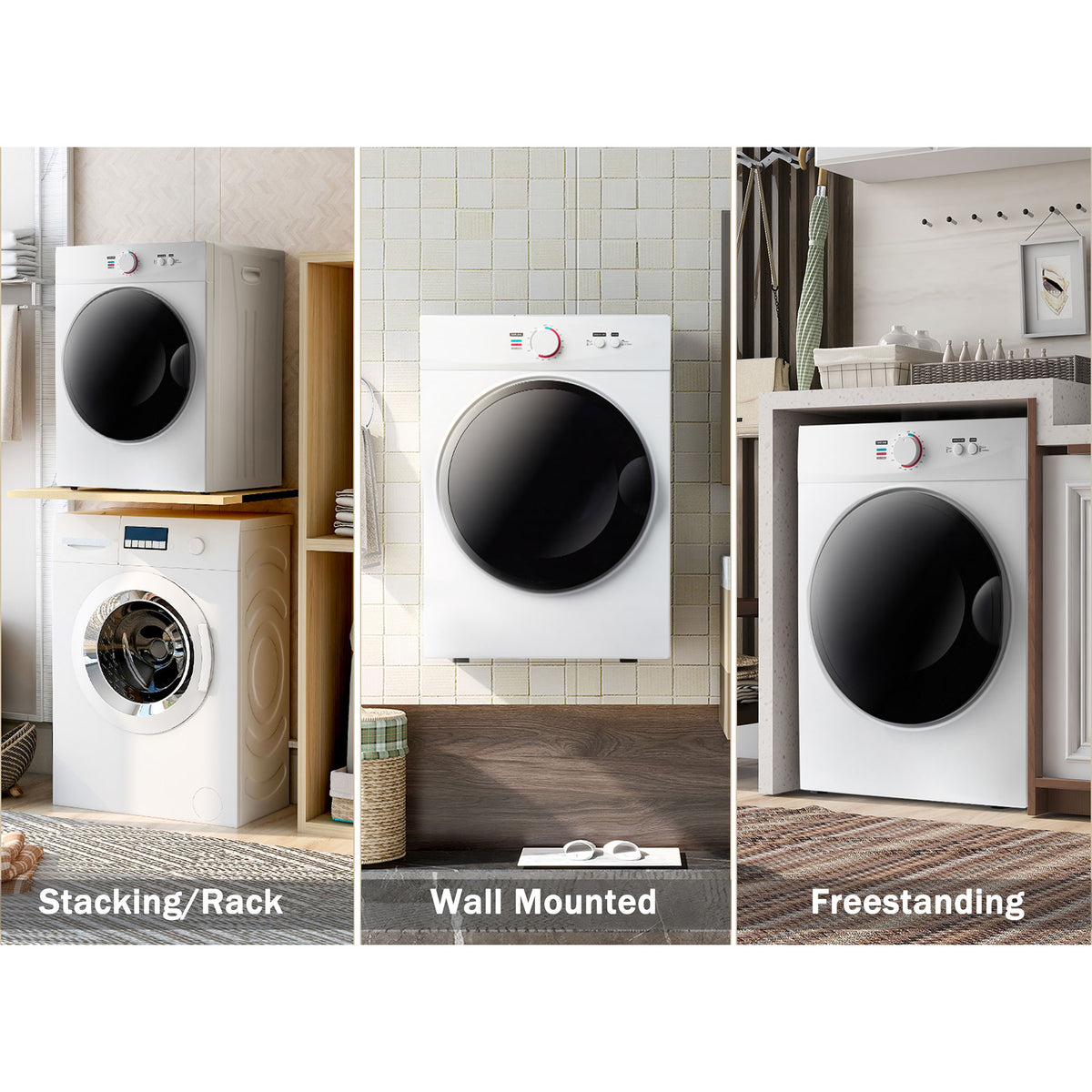 Portable Stainless Steel Clothes Dryer with Wall Mount Kit Q84453