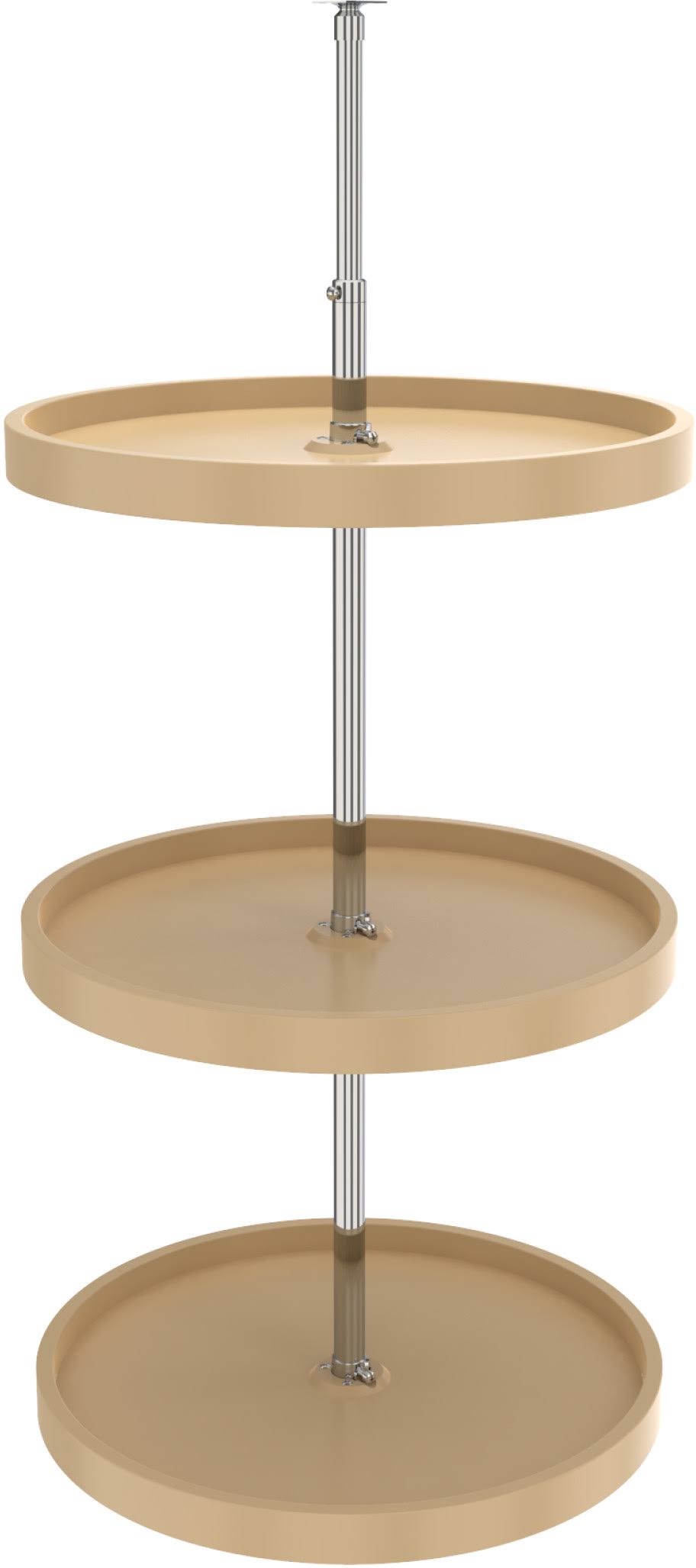 20x22 Almond Polymer Lazy Susan 3-Shelf P934