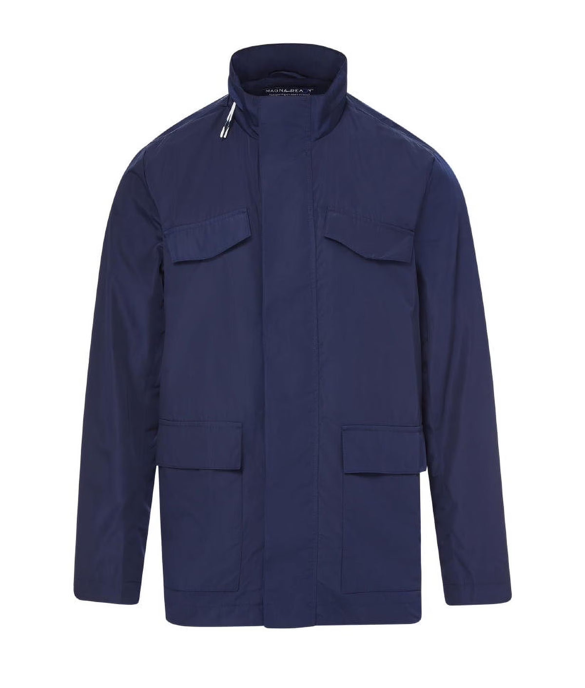 Navy Long Sleeve Rain Jacket with Magnetic Closures Y110202