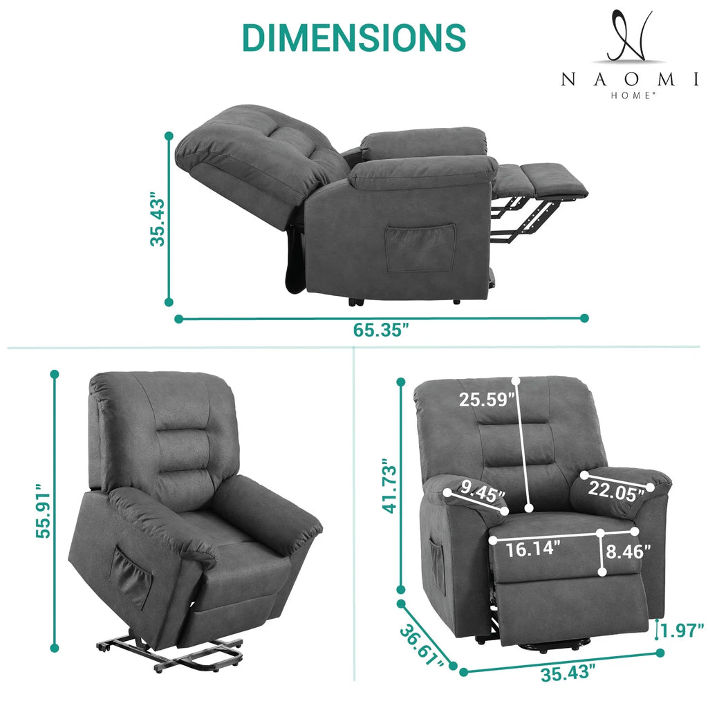 Gray Electric Lift Recliner Chair with Footrest N130143