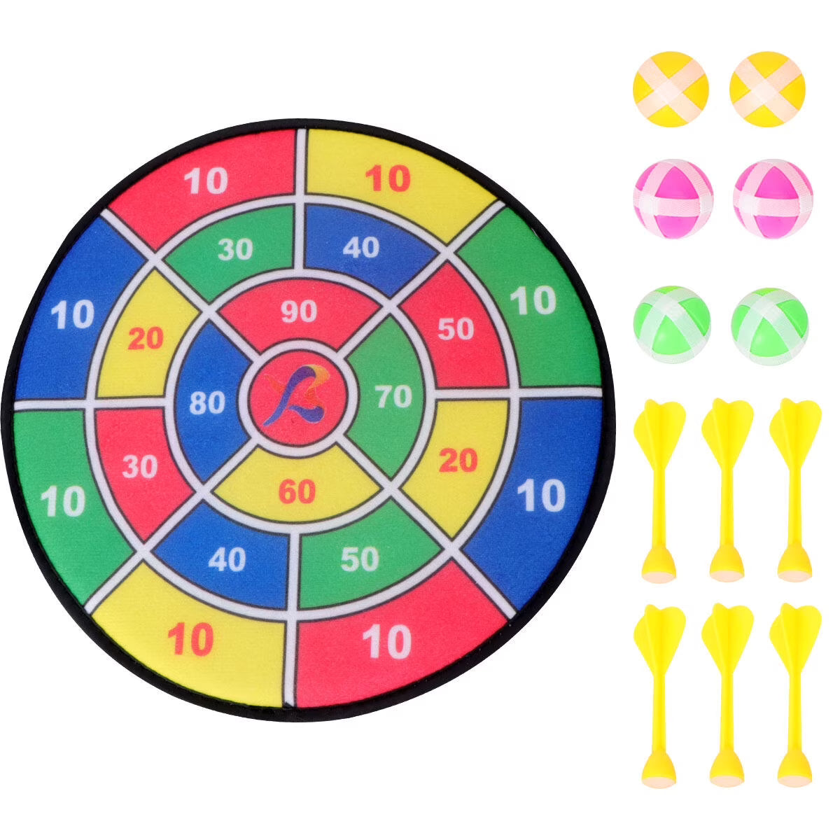 Safety Dart Board Toys Sticky Ball Shooting Toy (30cm, 6pcs Sticky Ball and 6pcs Darts) Y332