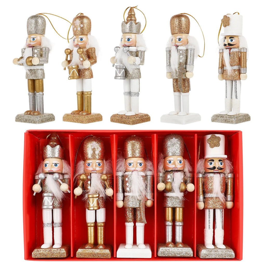 5pcs Wooden Nutcracker Ornaments V74491