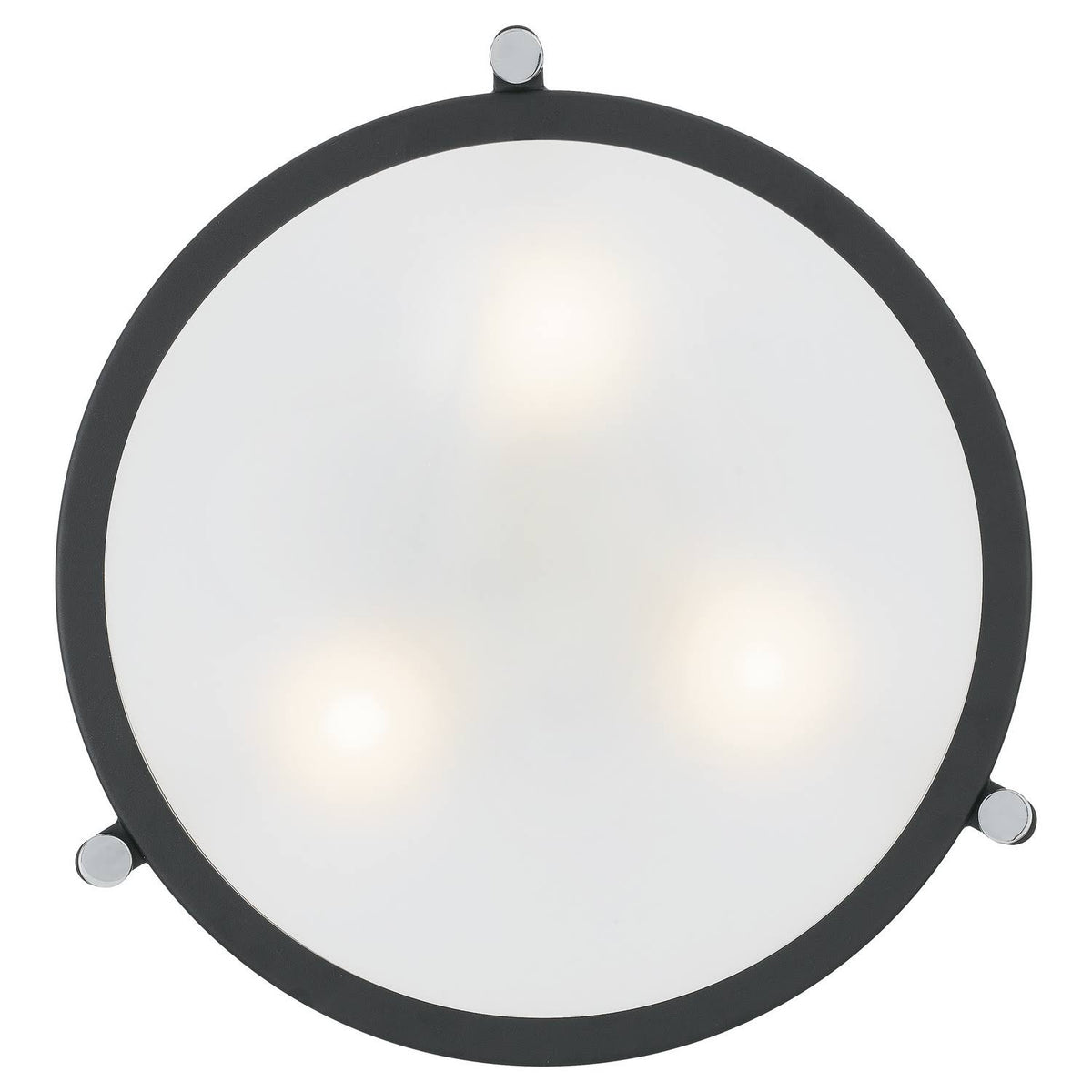 Earth Black 3-Light Semi-Flush Mount C7967