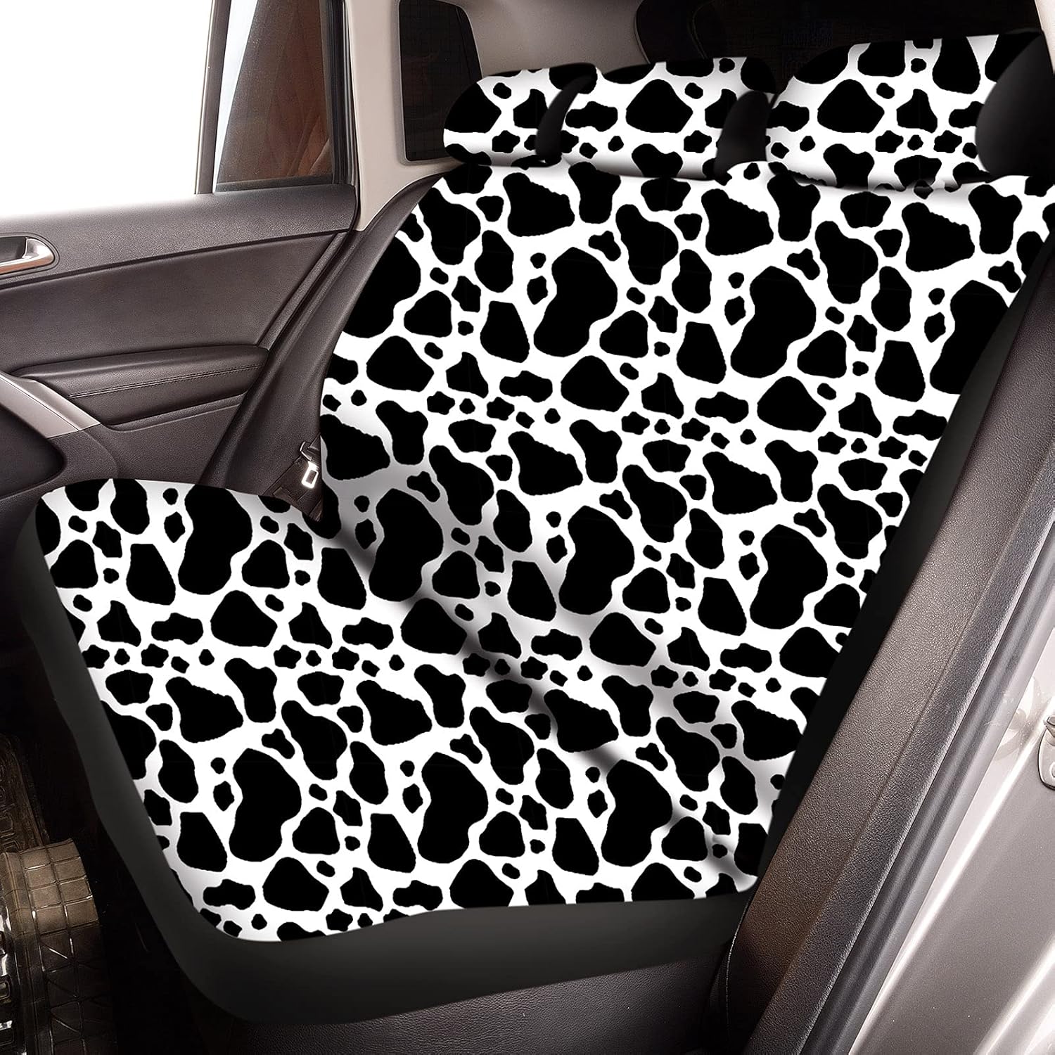 15 Pieces Cow Print Car Seat Covers Full Set B650