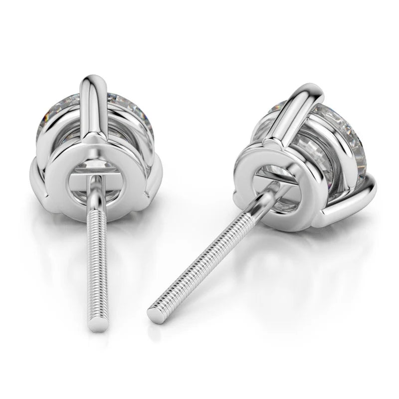 18K White Gold Diamond Stud Earrings A7328