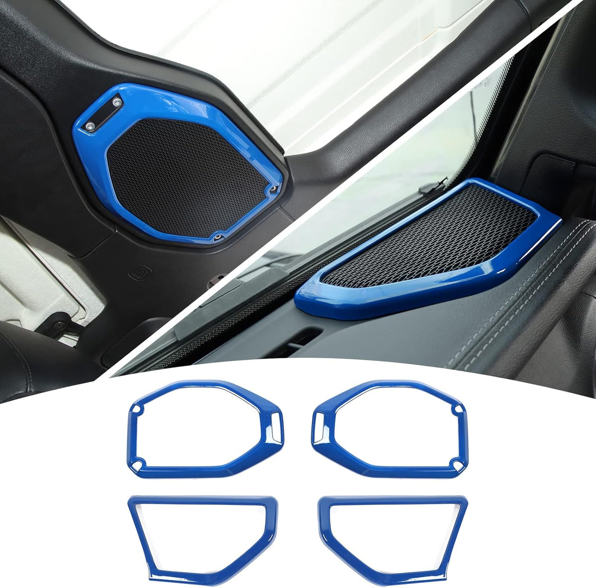 4PCS Car Roof Speaker & A Pillar Speaker Cover Trim Interior Accessories (Pink) M2314