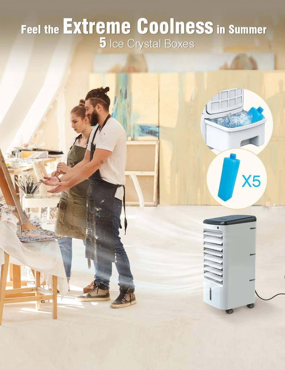 3-in-1 Evaporative Air Cooler with Ice Box, 12H Timer & Remote Control Z939764