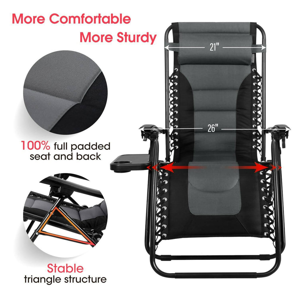 Padded Zero Gravity Chair, Grey X6401