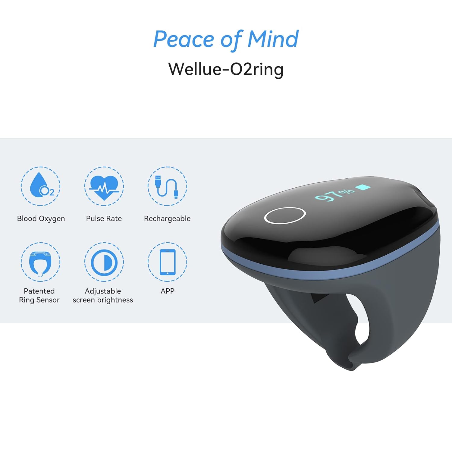 Rechargeable Bluetooth Pulse Oximeter with Reminder F851824