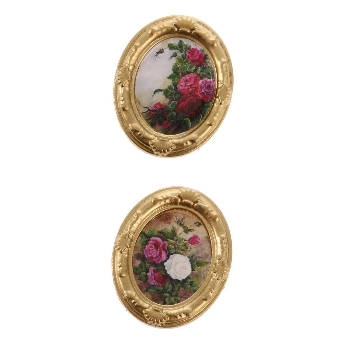 Vintage Mini Metal Dollhouse Decor Furniture Flower Picture Photo C9138