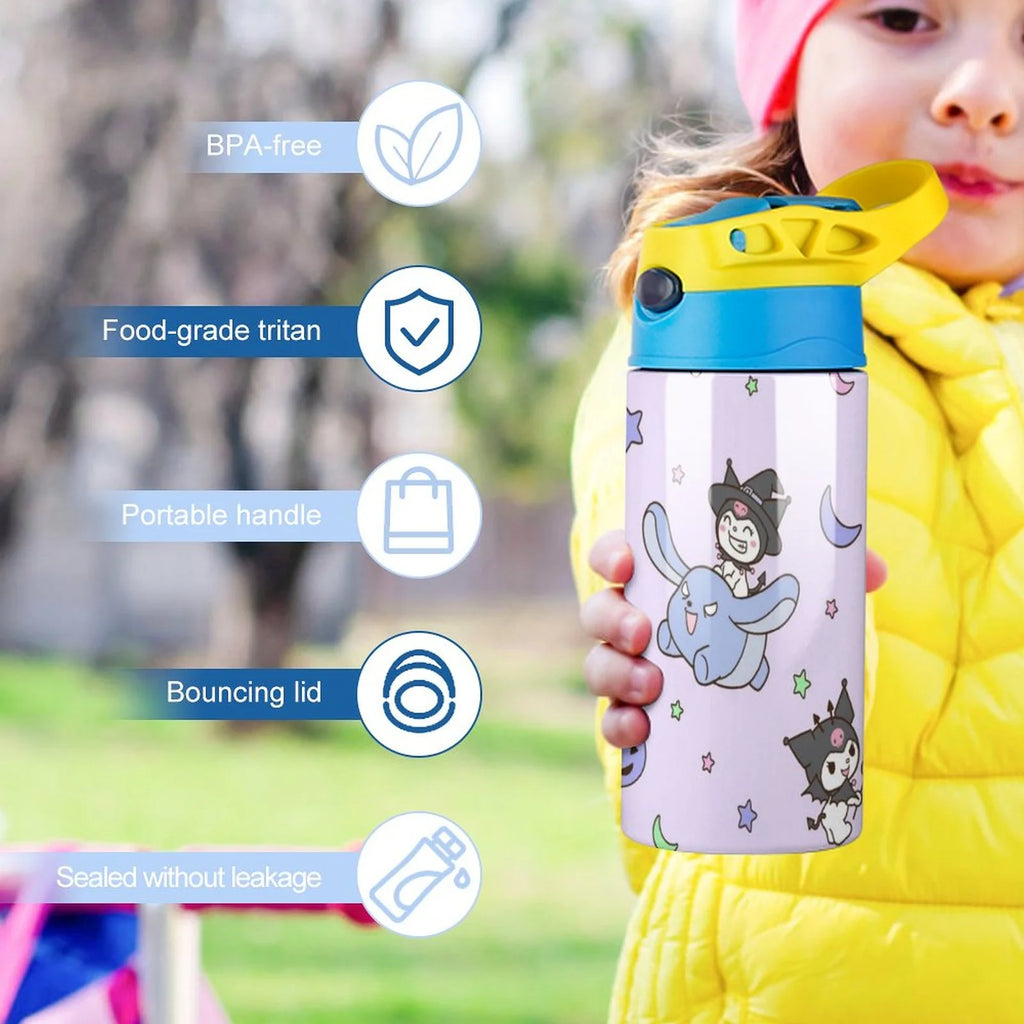 Children's Vacuum Insulated Stainless Steel Water Bottle With Straw C39065