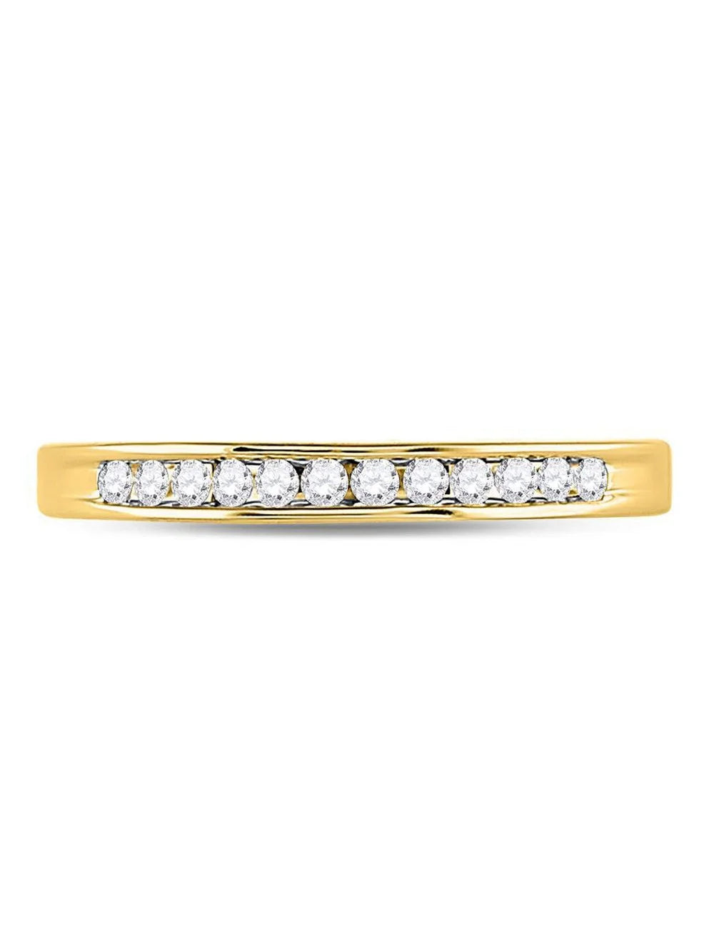 14K Yellow Gold Diamond Wedding Band Ring W189414