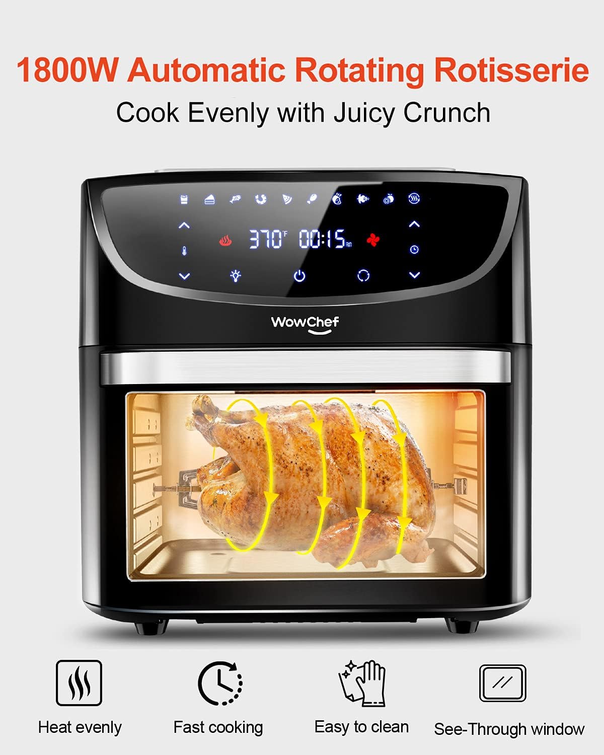 20 Quart 10-in-1 Digital Air Fryer Oven with Racks O7175