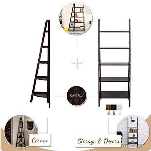 5 Shelf Ladder Bookcase, Espresso O27223