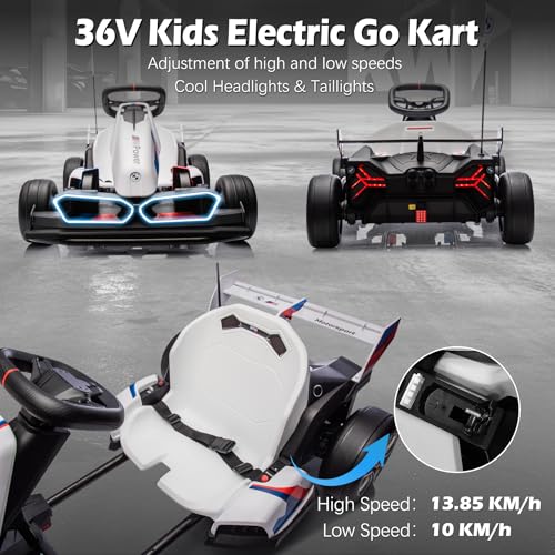 White Electric Drift Go Kart with 600W Motor G4851