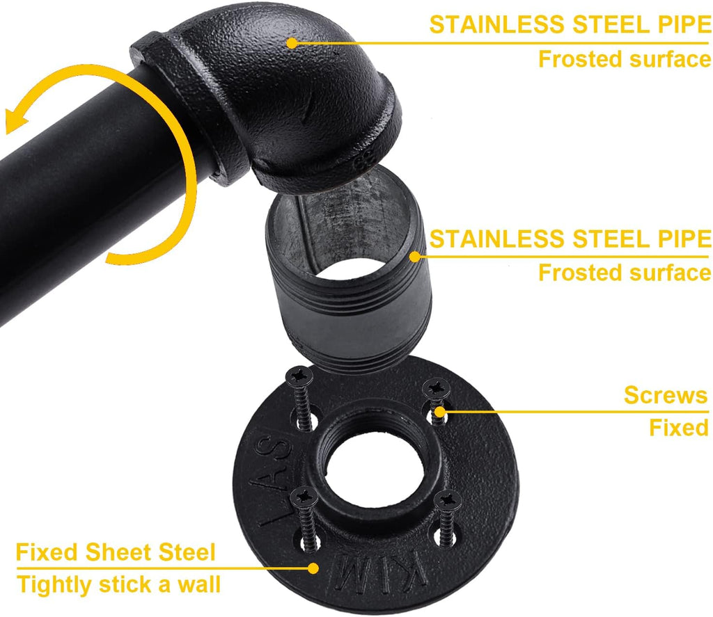 Black Galvanized Metal Stair Handrail O942491