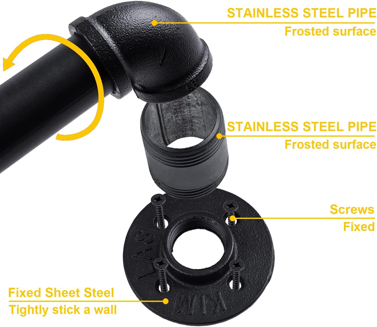 Black Galvanized Metal Stair Handrail O942491