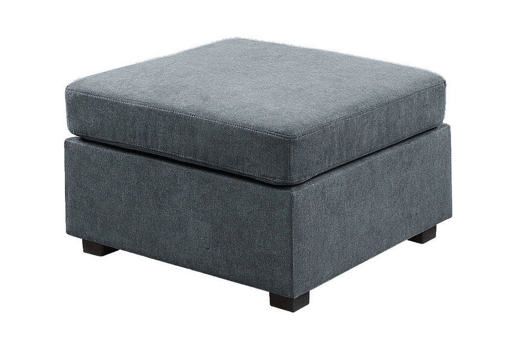 Gray Woven Fabric 6-Seater Sectional Sofa with Ottoman X14627