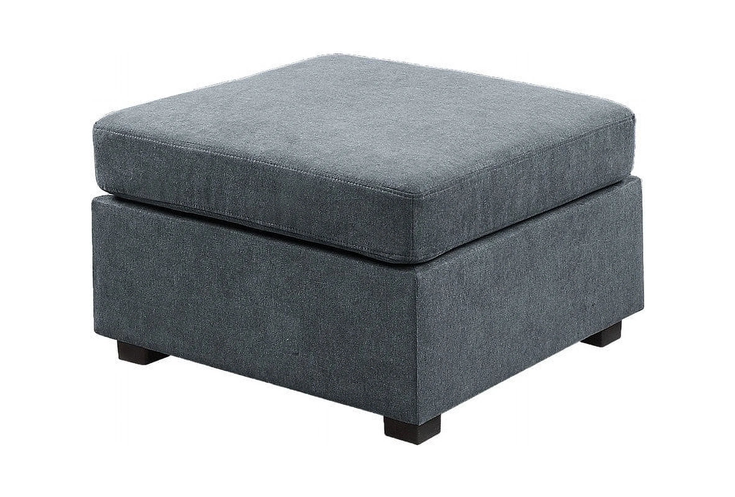 Gray Woven Fabric 6-Seater Sectional Sofa with Ottoman X14627