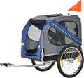 Red/Black Dog Bike Trailer Pet Cart Bicycle Wagon Cargo Carrier with 3 Entrances Large Wheels Mesh Screen F15663