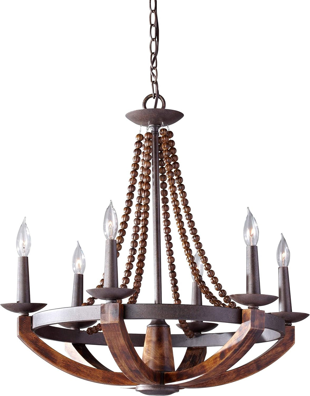 6-Light Iron Candle Chandelier C973