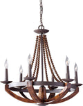 6-Light Iron Candle Chandelier C973