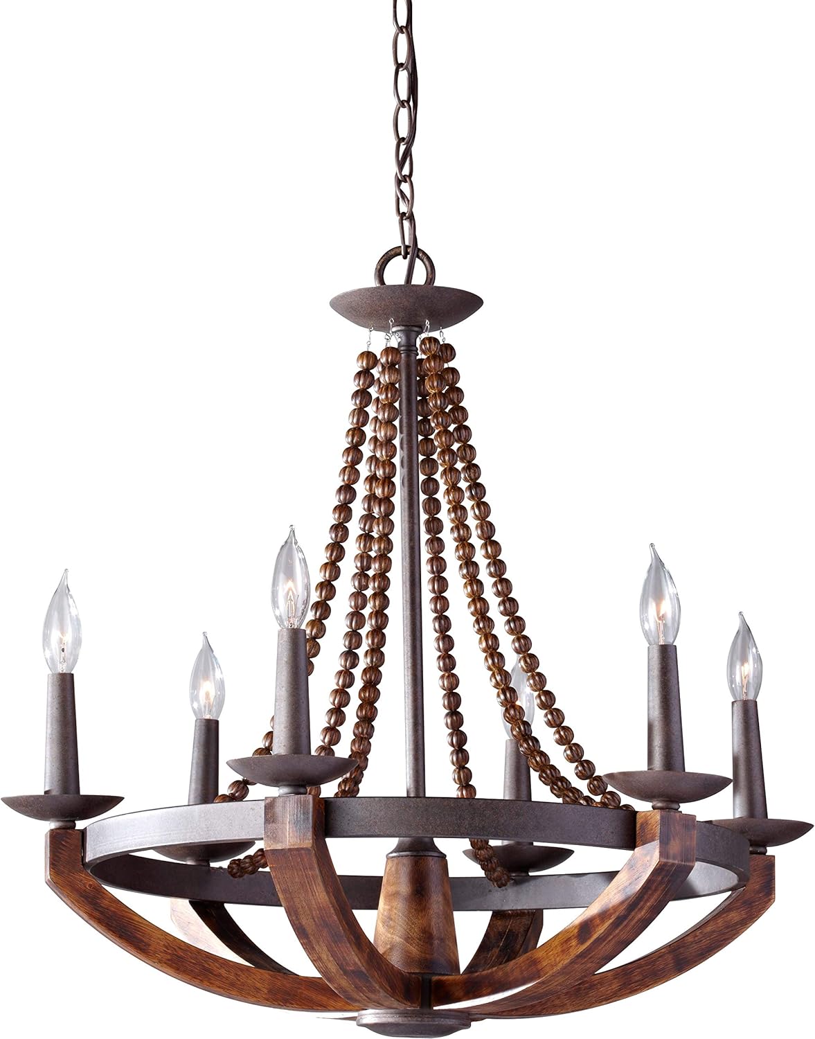 6-Light Iron Candle Chandelier C973