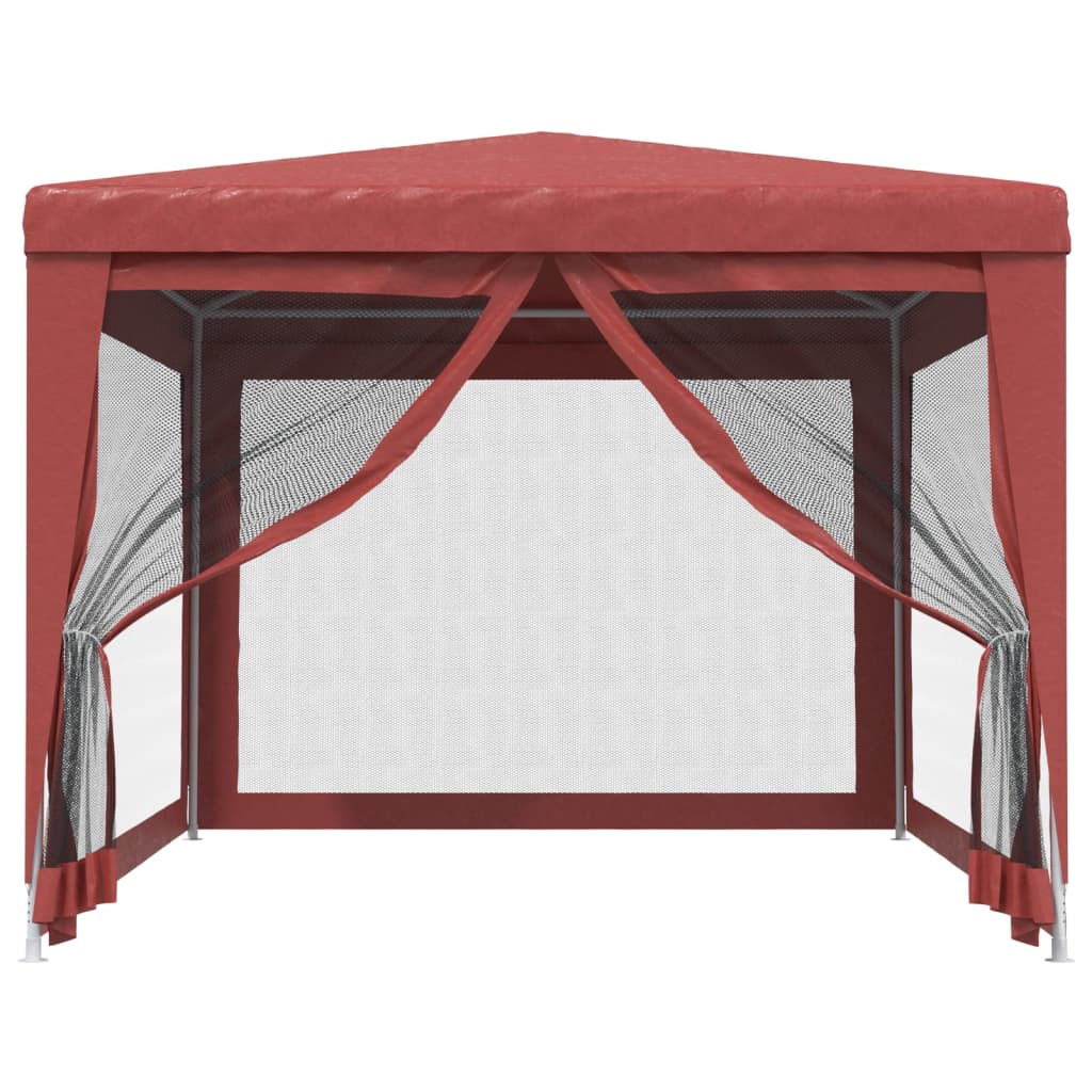 Party Tent with 4 Mesh Sidewalls Red 9.8'x13.1' HDPE J344