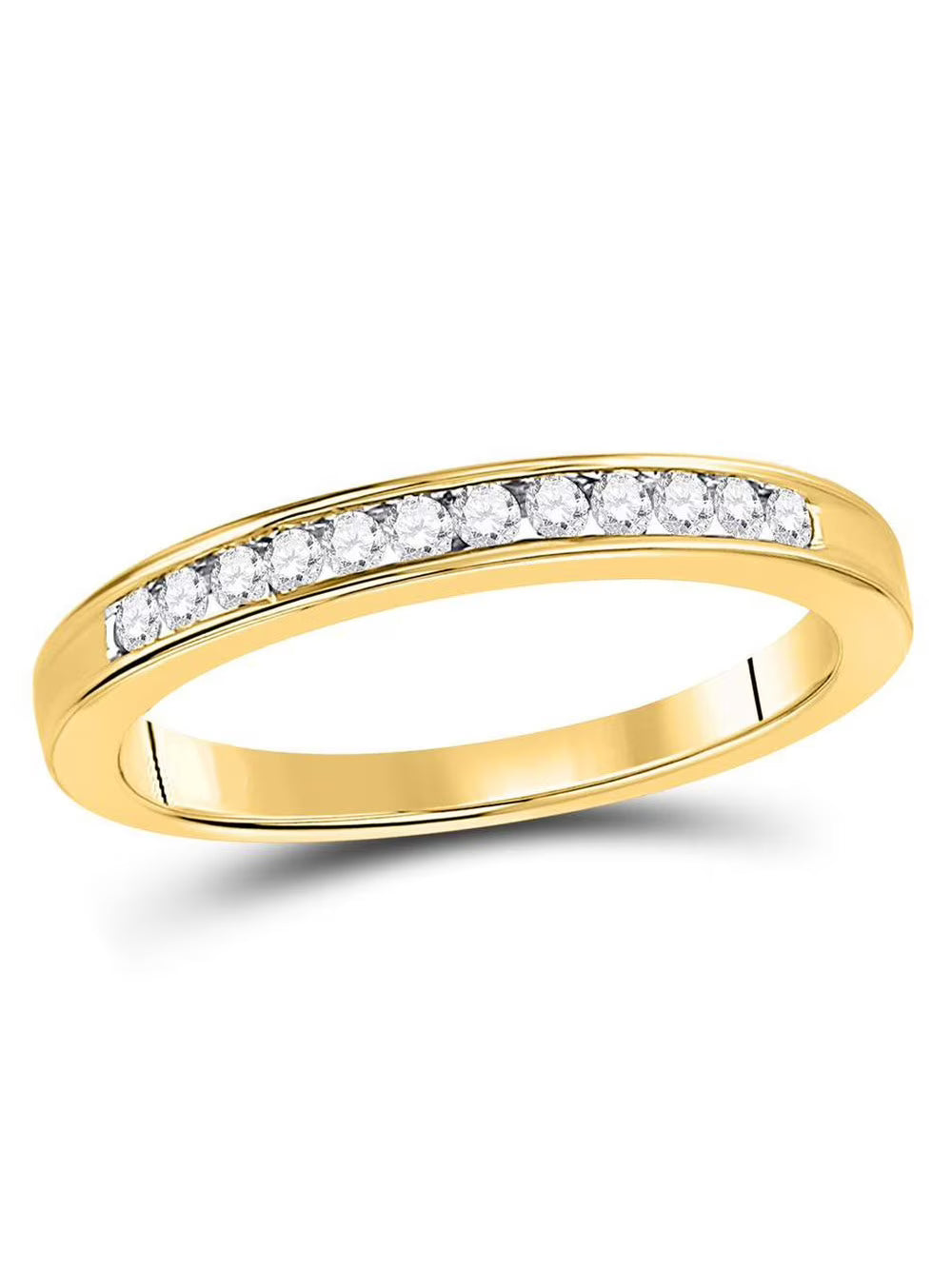 14K Yellow Gold Diamond Wedding Band Ring W189414