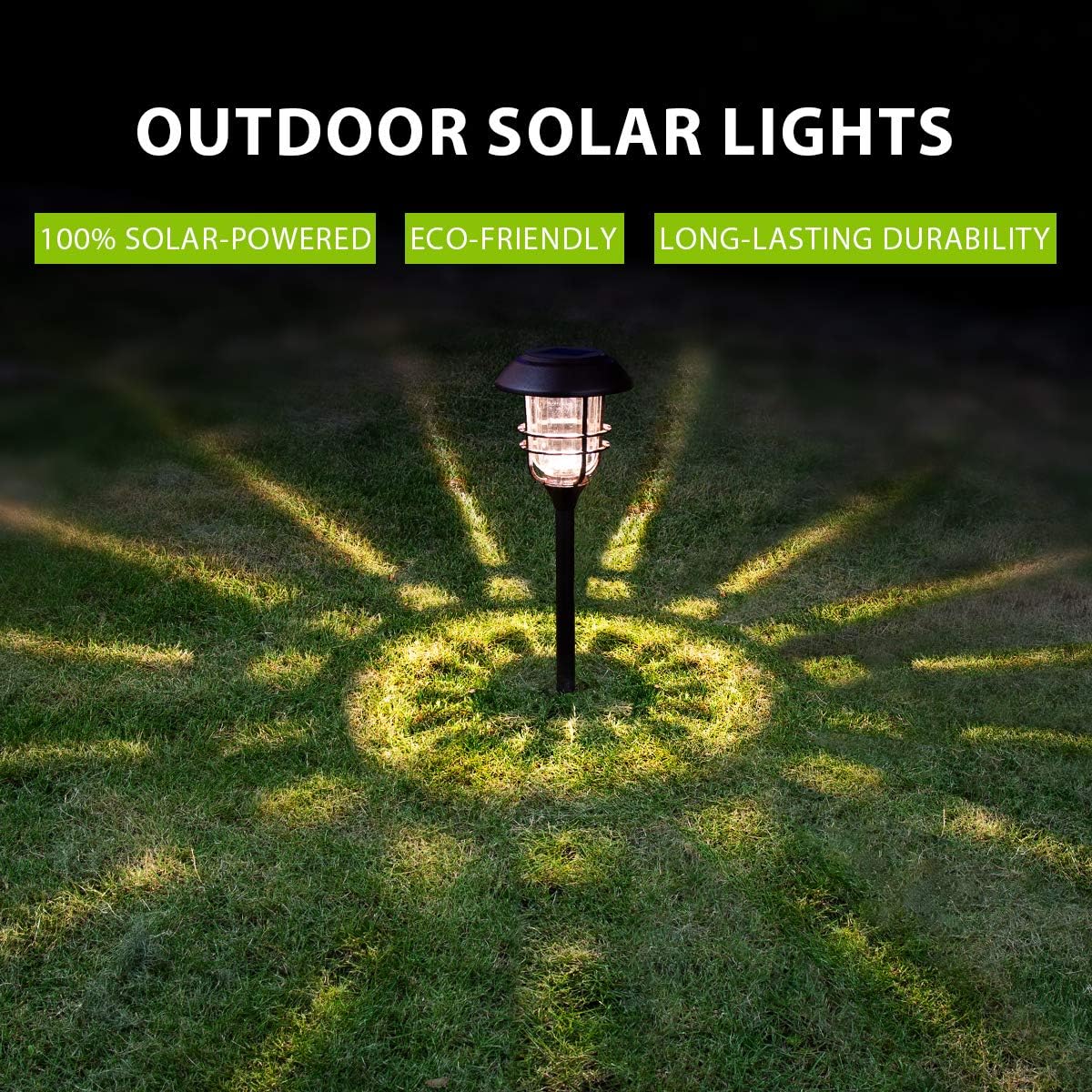 4 Pack Solar Glass and Metal Path Lights A866958