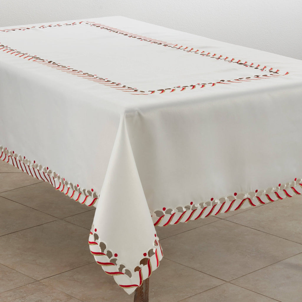 Candy Cane Design Holiday Christmas Tablecloth N5138