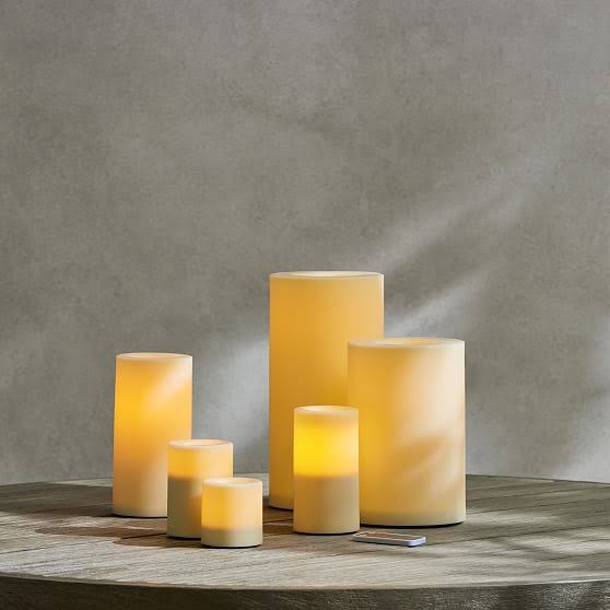 Flicker Flameless Remote Pillar Candle, Set of 5 V1062