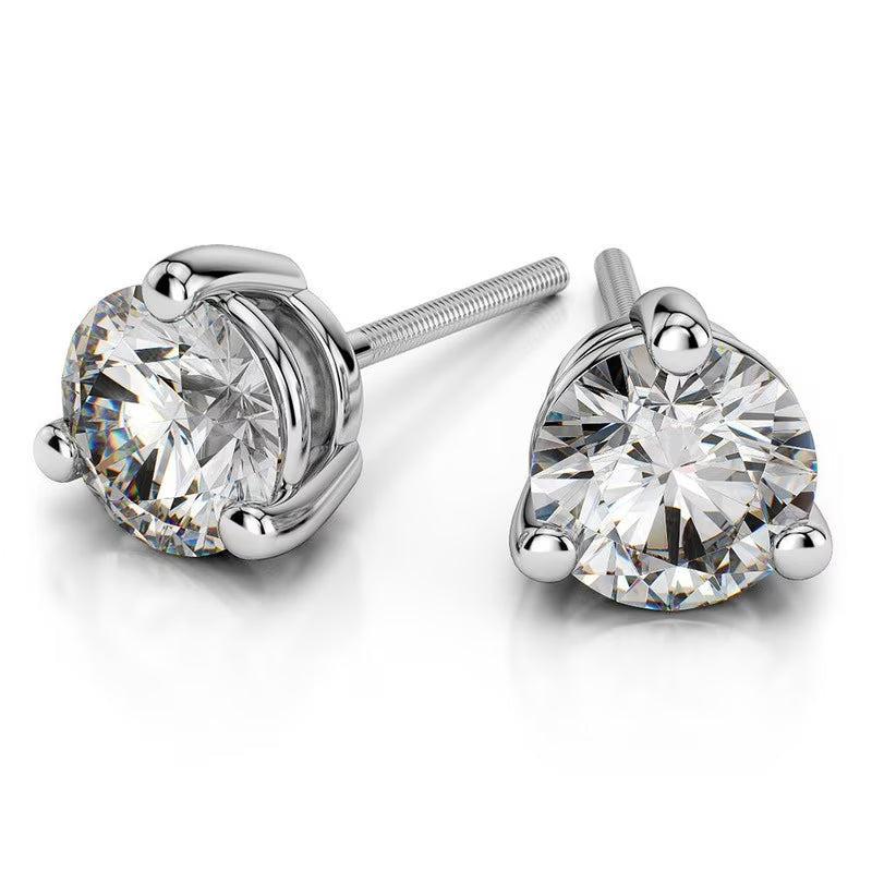 18K White Gold Diamond Stud Earrings A7328