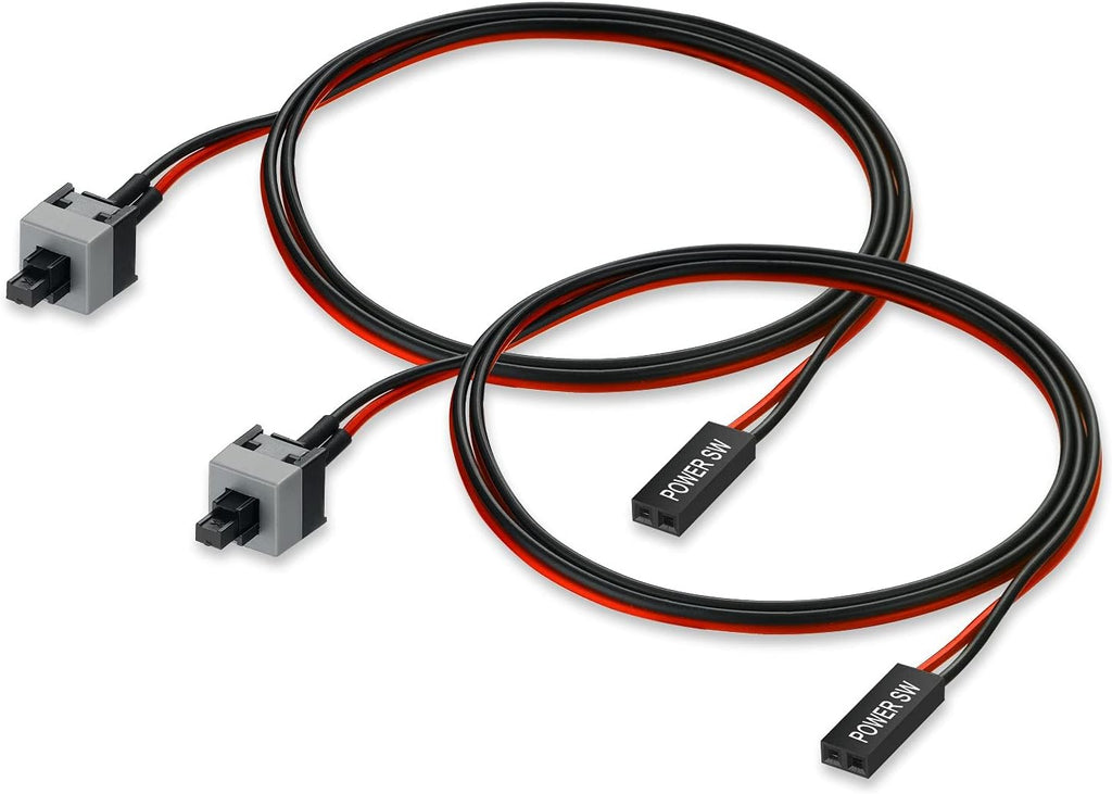 5pcs 2 Pin PC Power Cable Push Button ATX Computer Switch Wire Restart Switch 55CM P3175