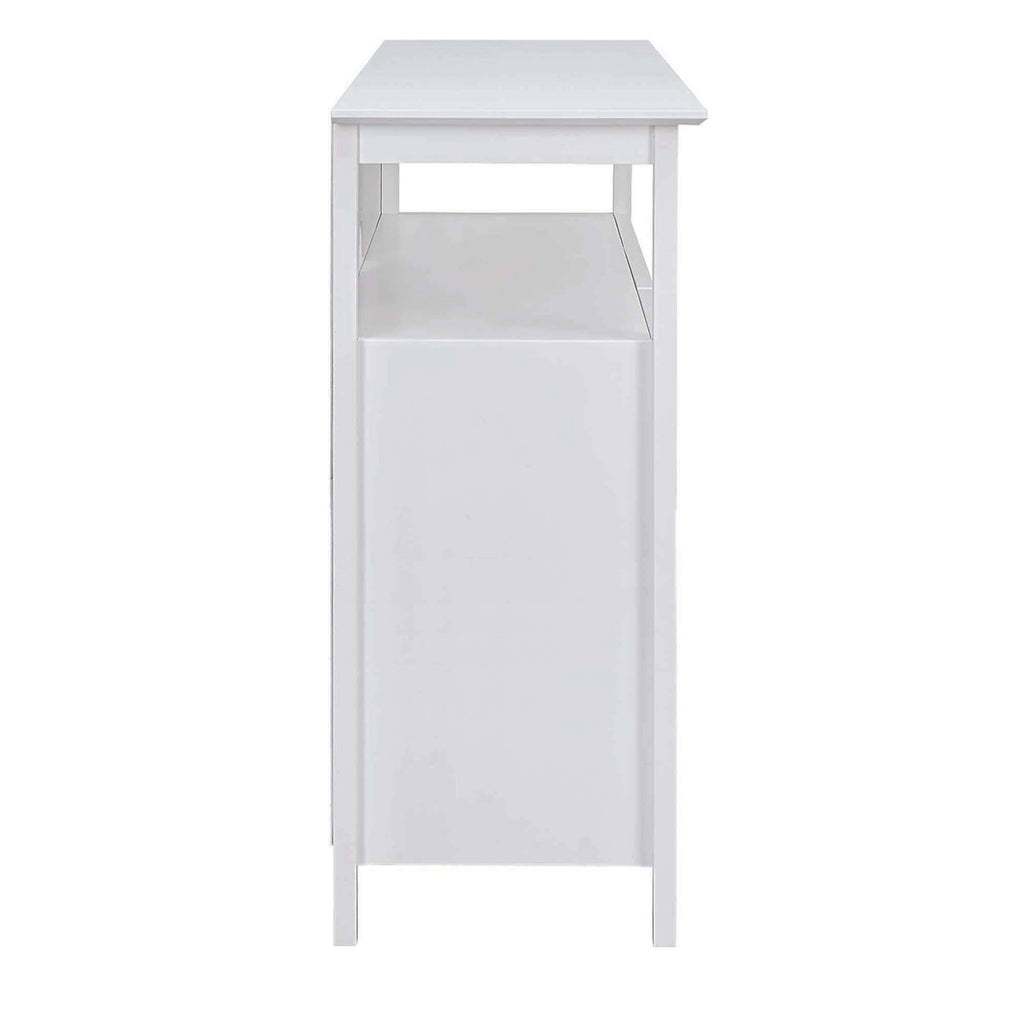 White Storage Cabinets and Shelf TV Stand E75891