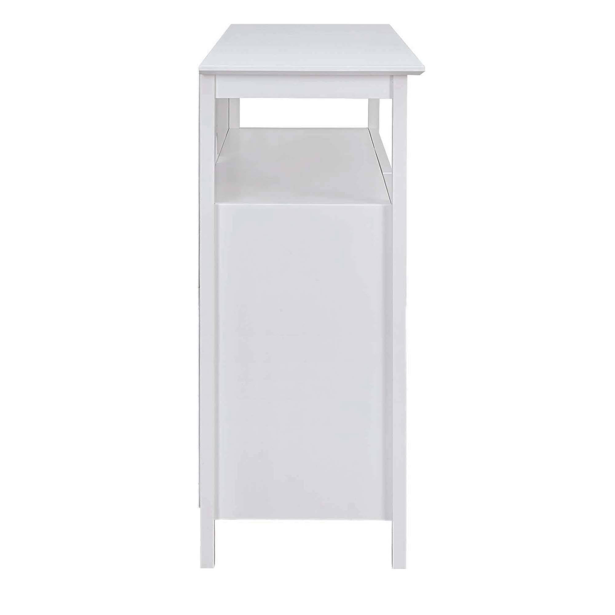 White Storage Cabinets and Shelf TV Stand E75891