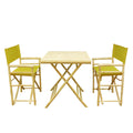 3 Piece Square Folding Bamboo Patio Dining Set N84426