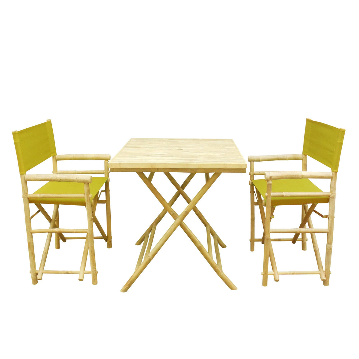 3 Piece Square Folding Bamboo Patio Dining Set N84426