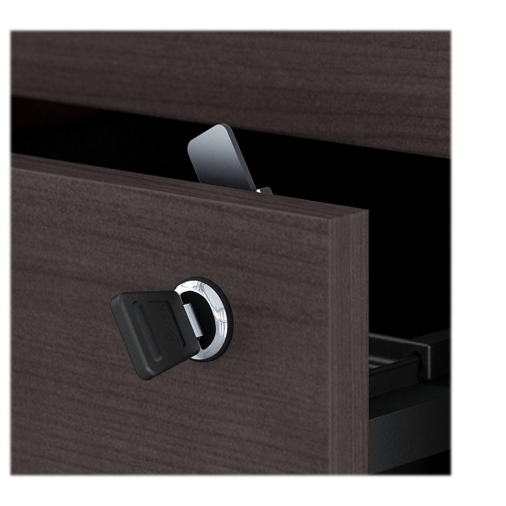 72w Desk with Drawers and Small Storage Cabinet, Storm Gray I2612