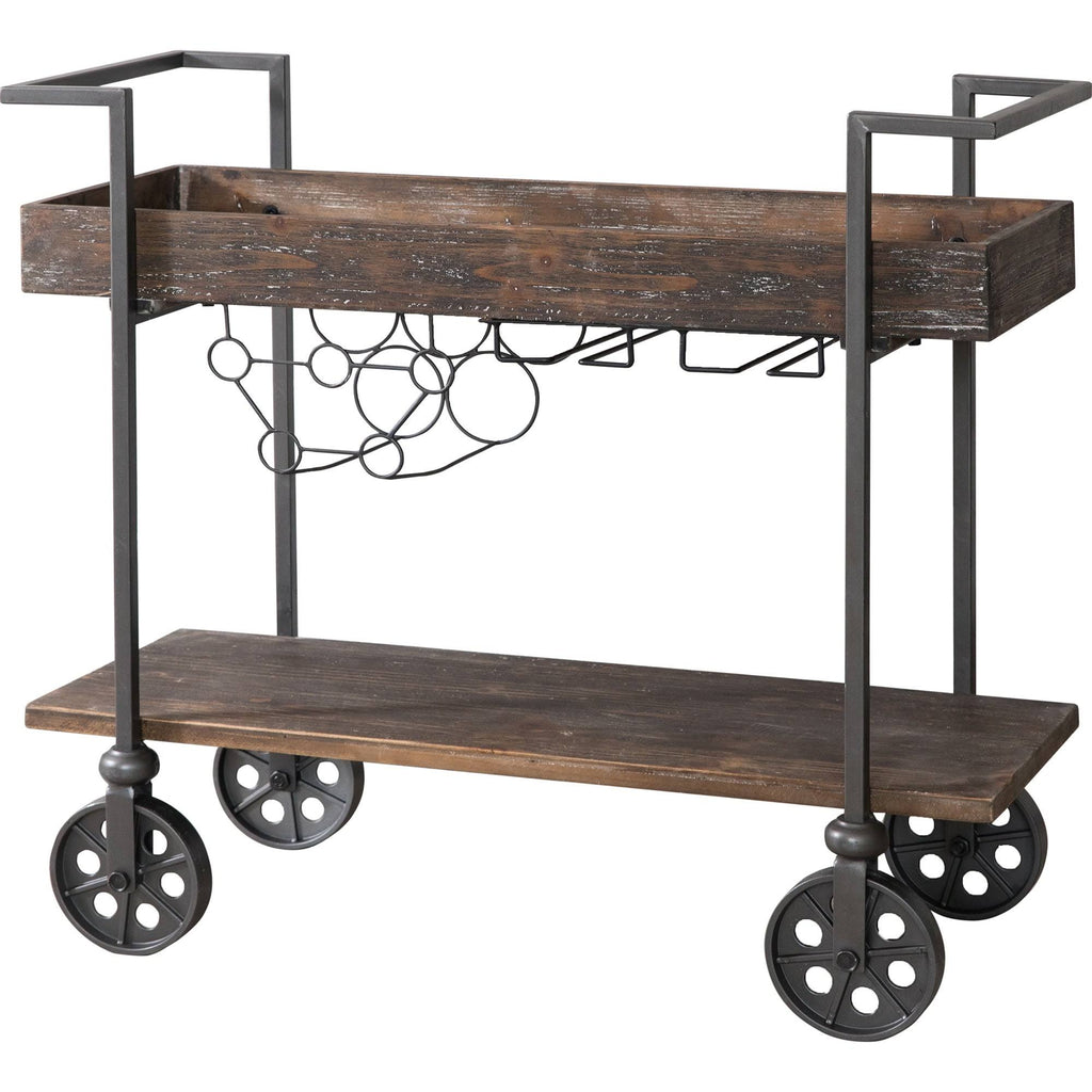 Black Wheeled Bar Cart B975