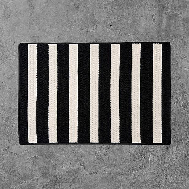 Black White Stripe Rug Y10896