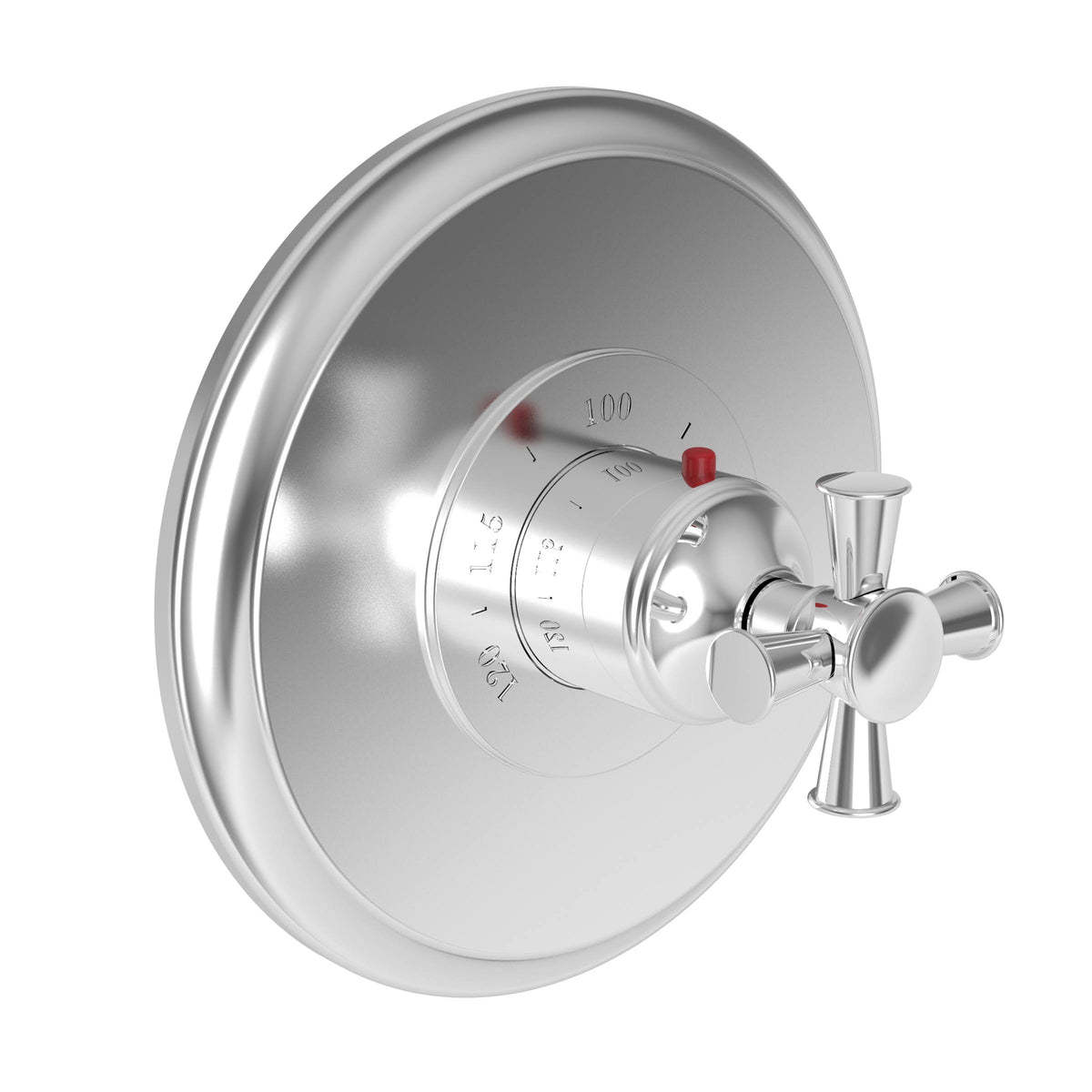 Polished Gold Round Thermostatic Trim Plate with Handle W160