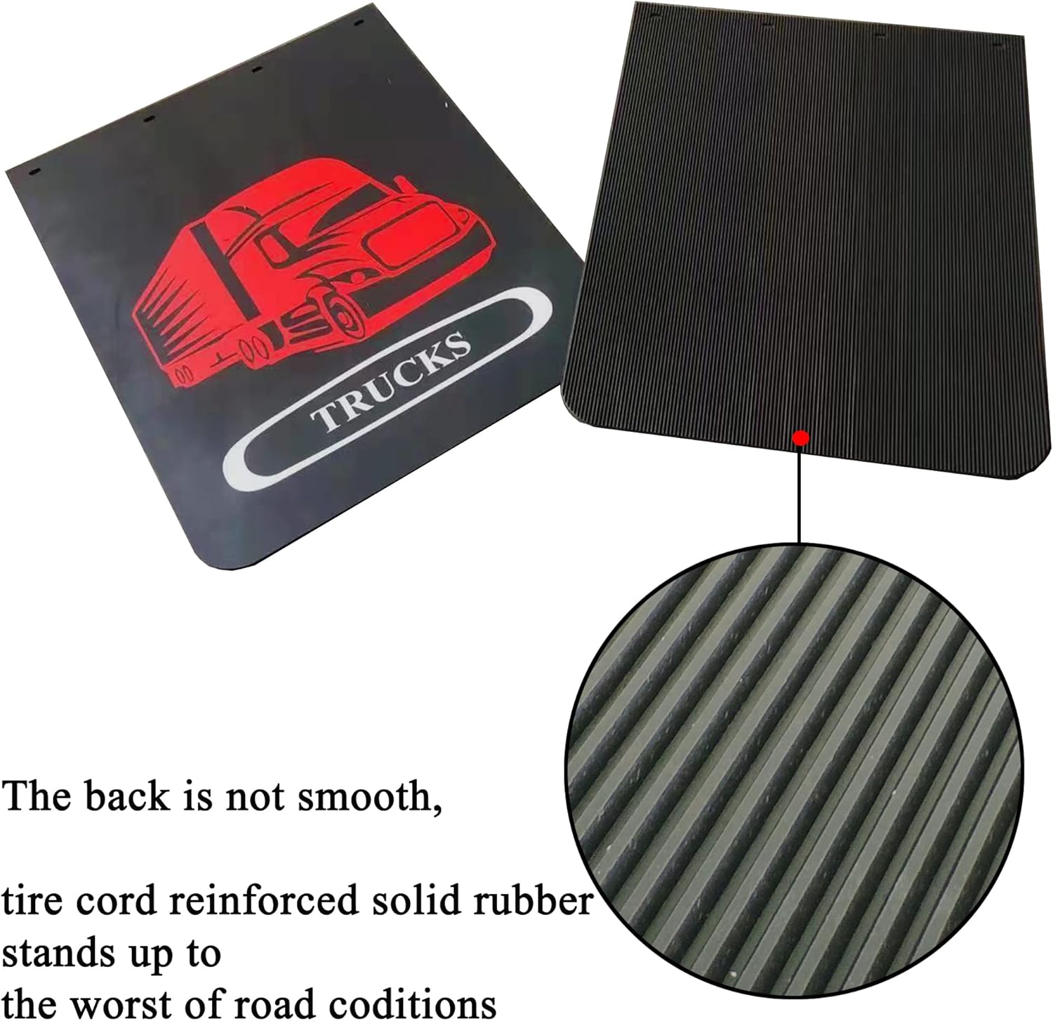 24"x30" Mud Flaps with Reflective Aluminum Strips for Semi Truck Trailer P484599