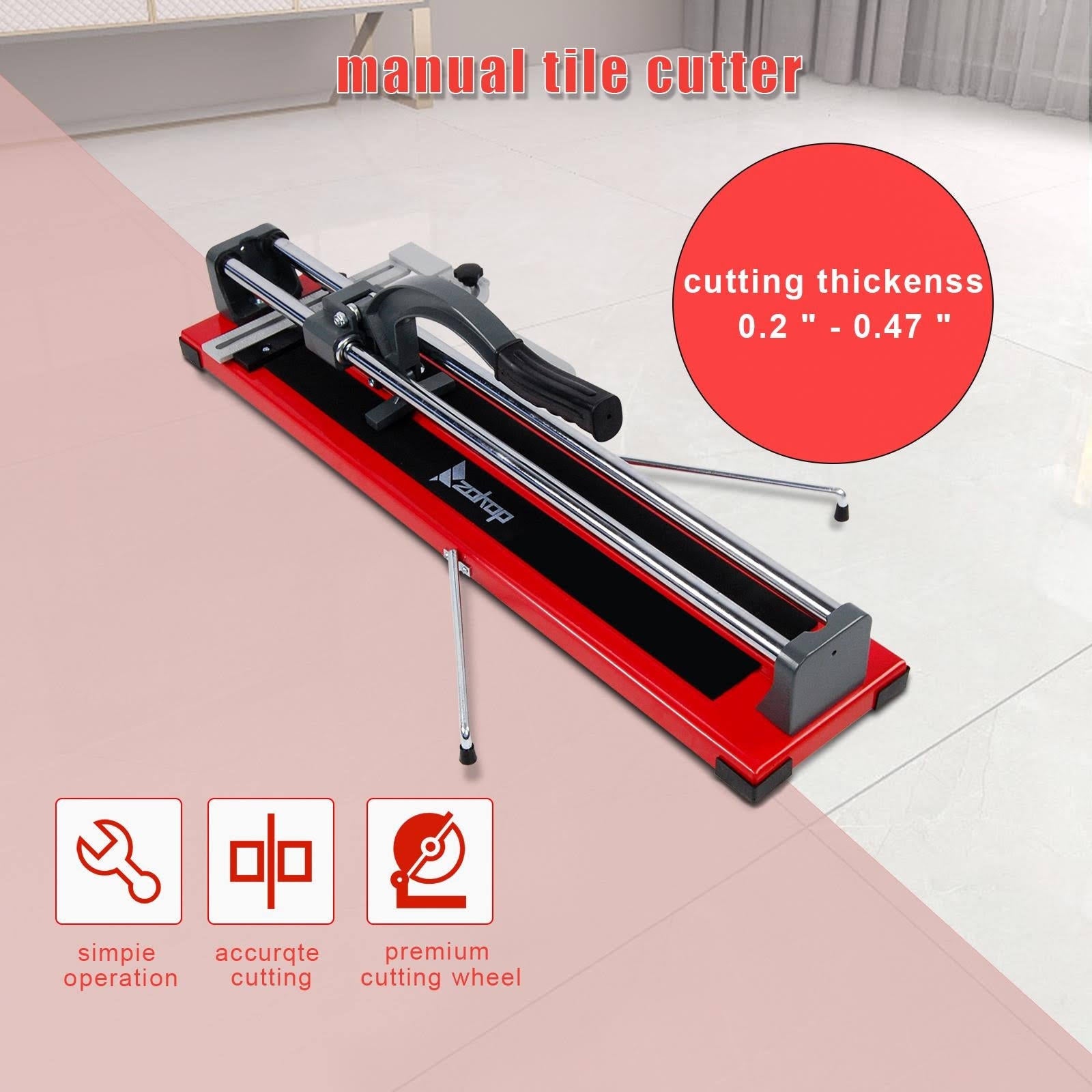 Red Manual Tile Cutter with Tungsten Carbide Cutting Wheel X2135
