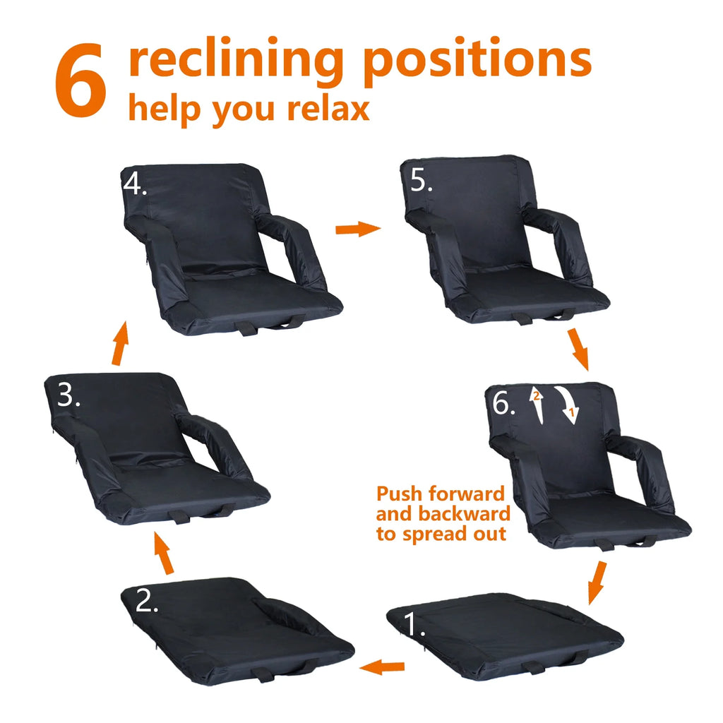 Double Heated Stadium Seat with Back Support, 21" Extra Wide Folded Bleacher Chair F370