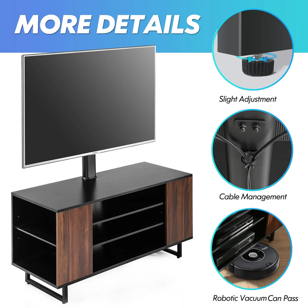 Universal TV Stand Base with Swivel Mount for 32-70 inch Wooden Shelves L695