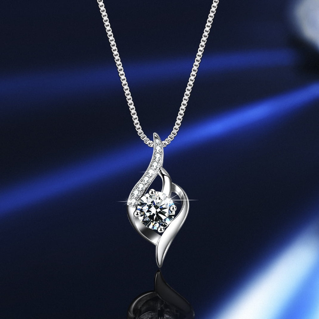 Moissanite Solitaire Necklace S925 Sterling Silver 1CT R448